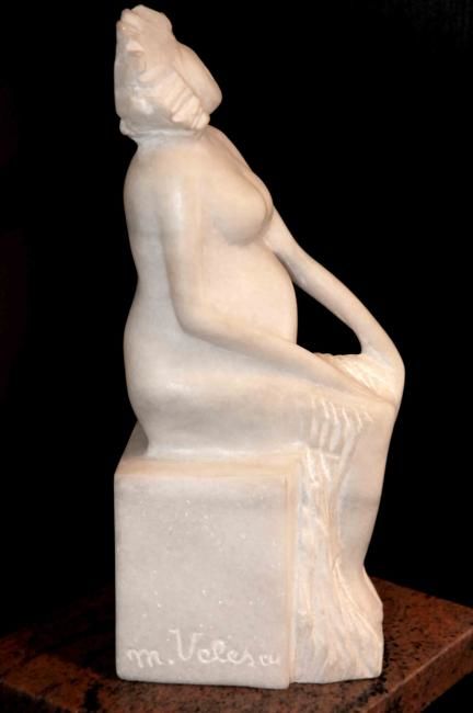 Scultura intitolato "Maternity" da Marian Velescu, Opera d'arte originale, Pietra