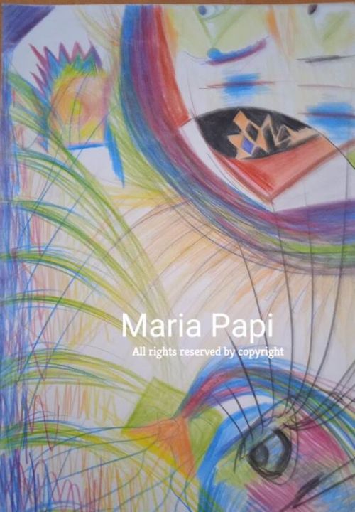 Картина под названием "Ανεκπληρωτα ονειρα,…" - Μαρία Παπή, Подлинное произведение искусства, Гелевая ручка