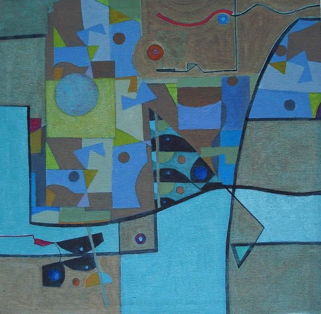 Painting titled "Composition XV 07" by Maria Parmo, Original Artwork, Oil