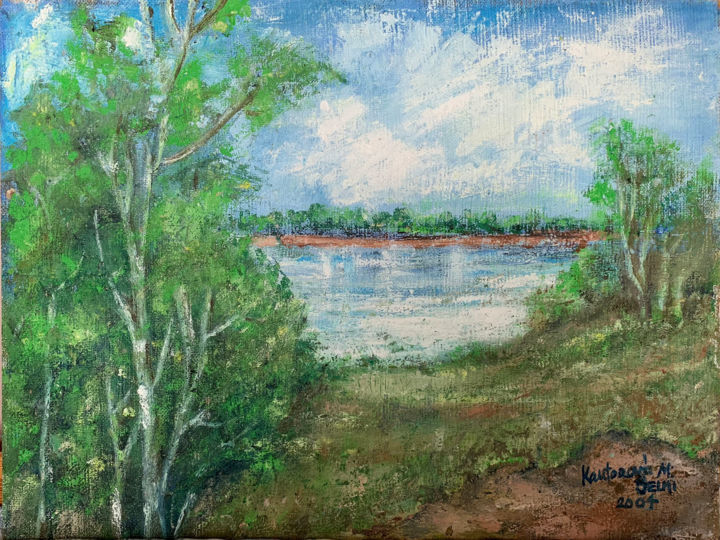 Peinture intitulée "RESERVOIR MSHENO -…" par Marie Kantorová Selmiová, Œuvre d'art originale, Huile