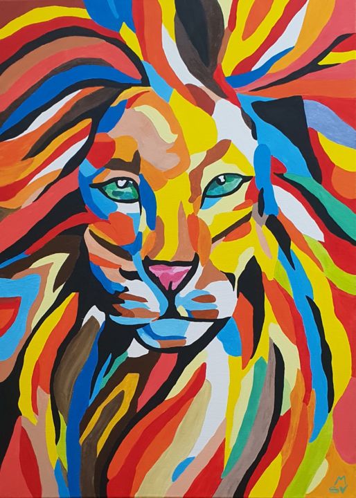 Pintura titulada "The King" por Maria Sabrina Viviani, Obra de arte original, Acrílico Montado en Bastidor de camilla de mad…