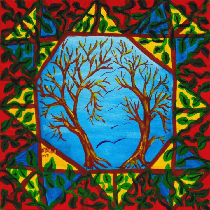 "alberi e gabbiani" başlıklı Tablo Mariateresa Sala tarafından, Orijinal sanat, Zamklı boya