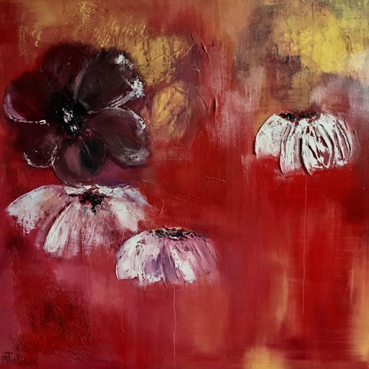Painting titled "Rave of Red" by Maria Tinkoff, Original Artwork, Oil