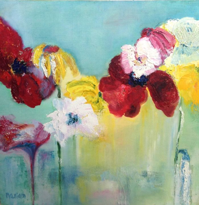 Malerei mit dem Titel "The Floral Symphony" von Maria Tinkoff, Original-Kunstwerk, Öl