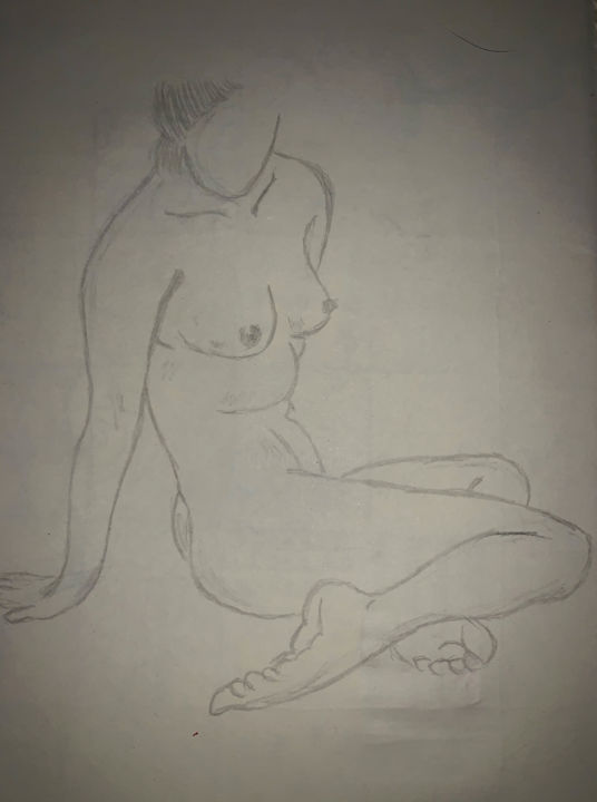 Dibujo titulada "Naked women sketch" por Maria Rosmaninho, Obra de arte original, Lápiz