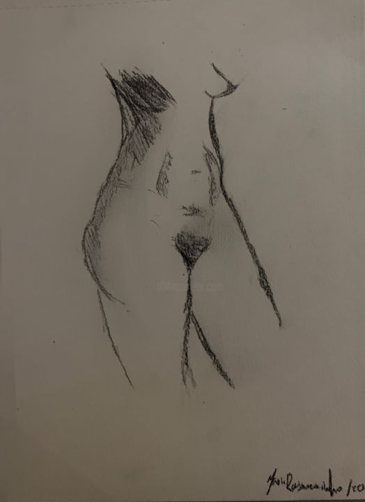 Drawing titled "Naked women body" by Maria Rosmaninho, Original Artwork, Pencil