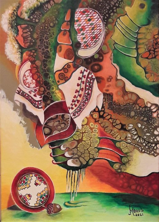 Painting titled "Ulcica cu Banutei" by Mariana Oros, Original Artwork, Acrylic