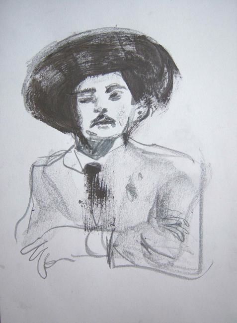 Dessin intitulée "Retrato 5" par Maribel Don, Œuvre d'art originale