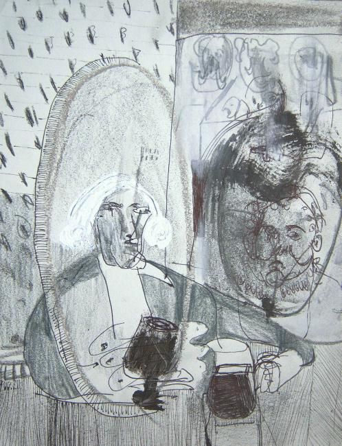 Zeichnungen mit dem Titel "Retrato 6" von Maribel Don, Original-Kunstwerk