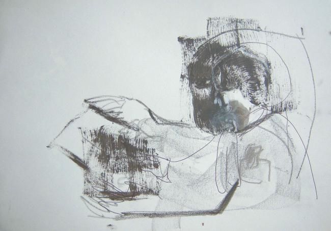 Desenho intitulada "Retrato 7" por Maribel Don, Obras de arte originais