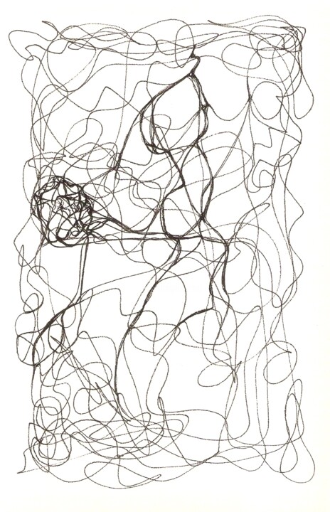Рисунок под названием "Mirrorscope 30" - Maribelle Saad, Подлинное произведение искусства, Шариковая ручка