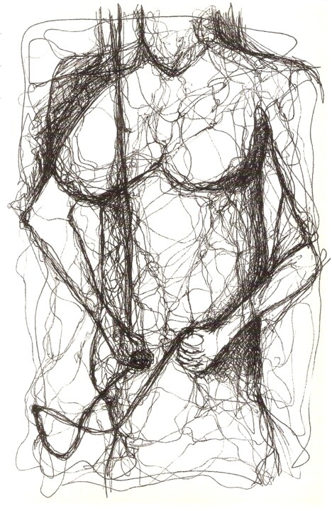 Рисунок под названием "Mirrorscope 33" - Maribelle Saad, Подлинное произведение искусства, Шариковая ручка
