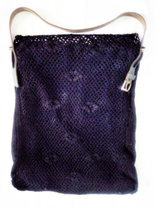 Art textile intitulée "Sac au crochet filet" par Maribo, Œuvre d'art originale, Fibre Textile