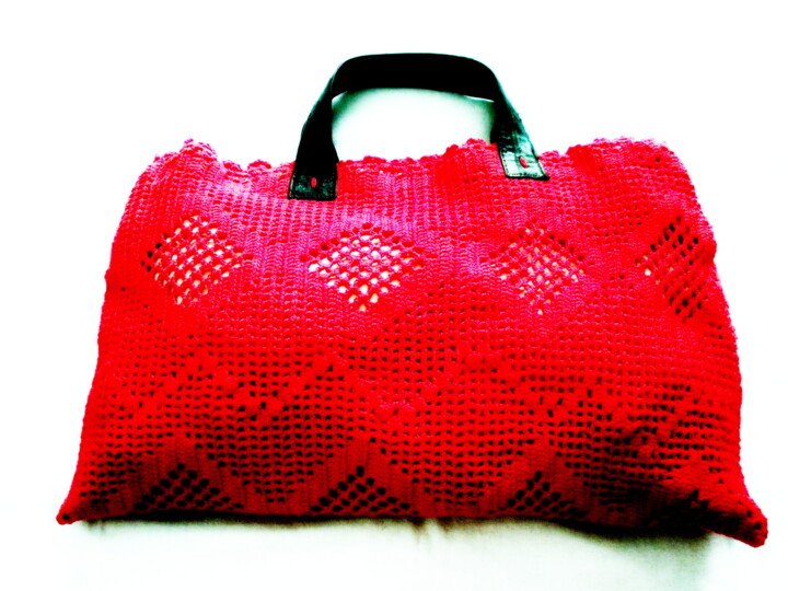 Art textile intitulée "Sac au crochet moti…" par Maribo, Œuvre d'art originale, Fibre Textile