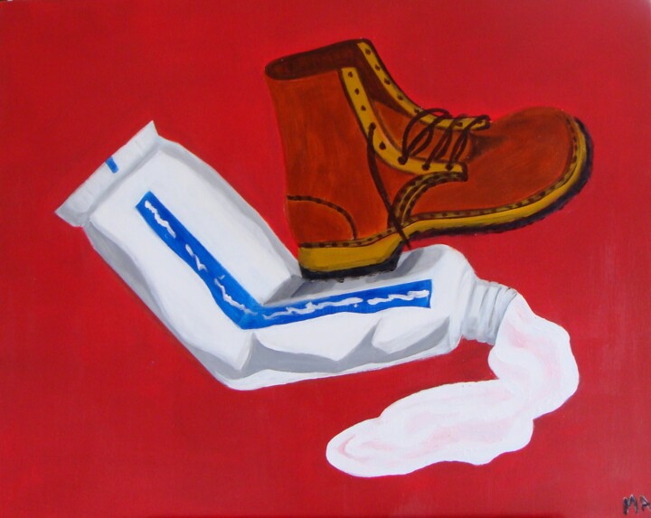 Peinture intitulée "la-chaussure-de-k-a…" par Marie-Agnes Cros, Œuvre d'art originale