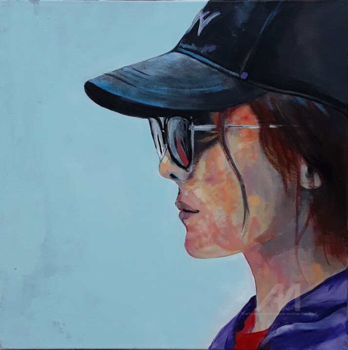 Peinture intitulée "Linda" par Marie Andrée Hembert, Œuvre d'art originale, Acrylique Monté sur Châssis