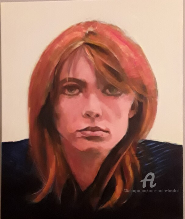 제목이 "Françoise Hardy"인 미술작품 Marie Andrée Hembert로, 원작, 아크릴 나무 들것 프레임에 장착됨