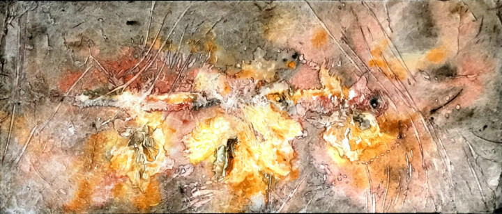 Картина под названием "Chevauchée 4" - Marie-Annick Radigois, Подлинное произведение искусства, Акварель