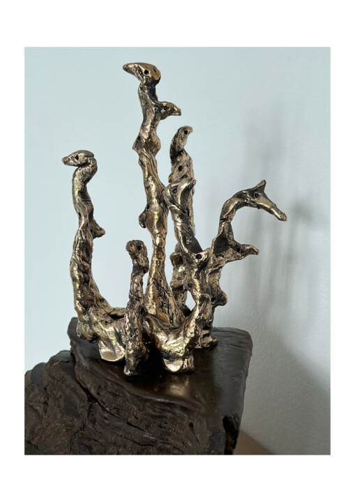 Sculpture titled "Arbre vivant" by Marie-Annick Radigois, Original Artwork, Bronze