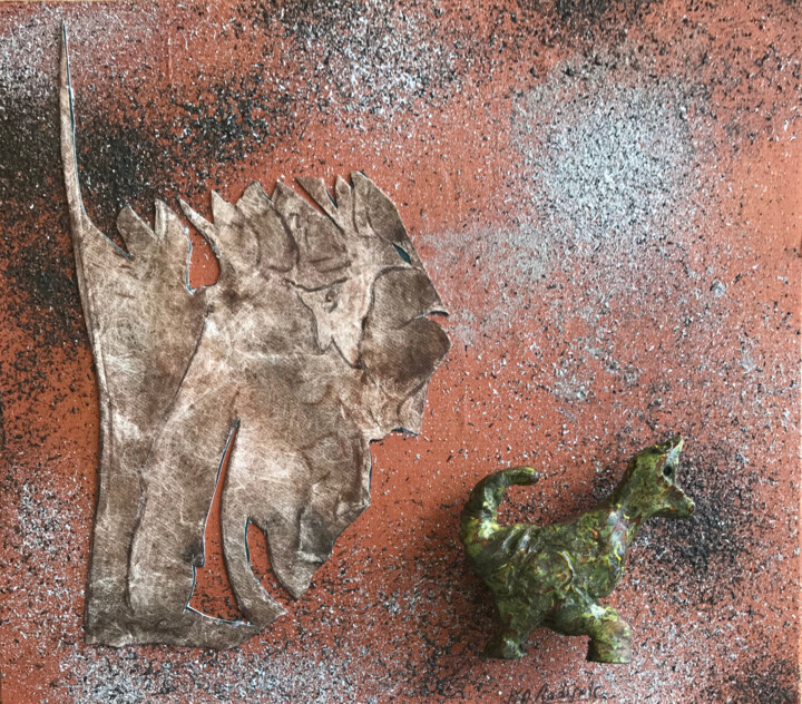 Sculpture titled "Exil ou exode via l…" by Marie-Annick Radigois, Original Artwork, Bronze