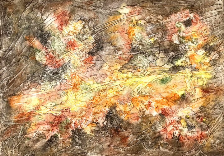 Peinture intitulée "Le vent souffle où…" par Marie-Annick Radigois, Œuvre d'art originale, Aquarelle