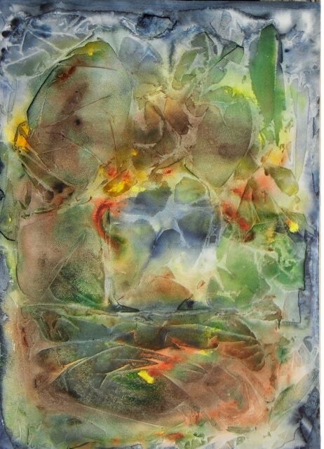 Peinture intitulée "un monde" par Marie-Annick Radigois, Œuvre d'art originale, Aquarelle