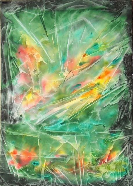 Peinture intitulée "cristallin" par Marie-Annick Radigois, Œuvre d'art originale