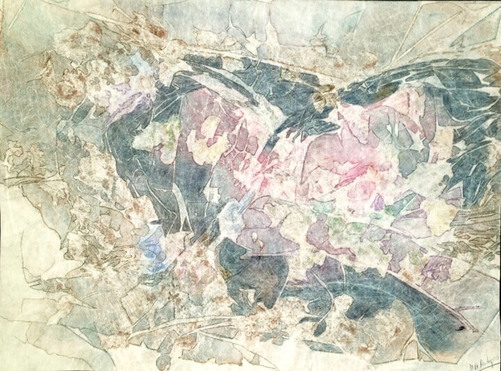 Painting titled "14-10-chrysalide-12…" by Marie-Annick Radigois, Original Artwork, Watercolor