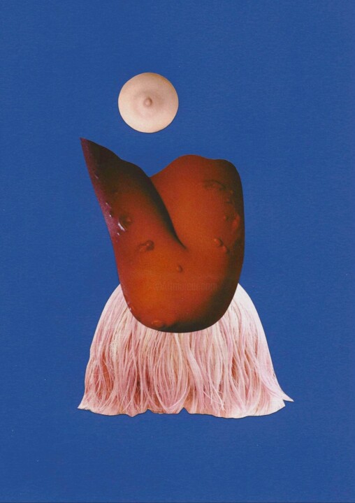 Collages titled "full moon, pleine l…" by Marie Belhade (Belma), Original Artwork, Collages