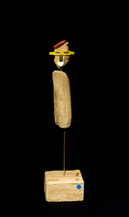 Sculpture intitulée "l'aviateur" par Marie Brient, Œuvre d'art originale, Bois
