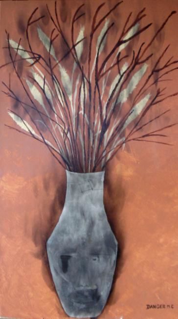Painting titled "Vase" by Marie-Cdanger, Original Artwork