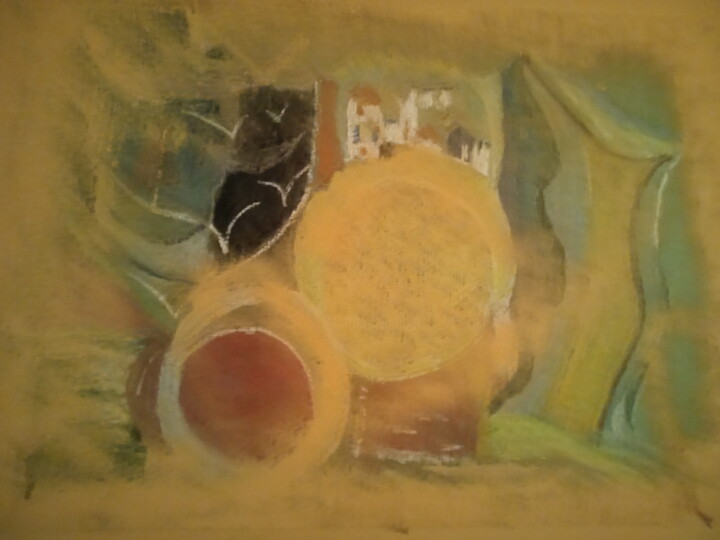Картина под названием "TEMPETE DE SABLE SU…" - Marie Christine Bessette, Подлинное произведение искусства, Пастель