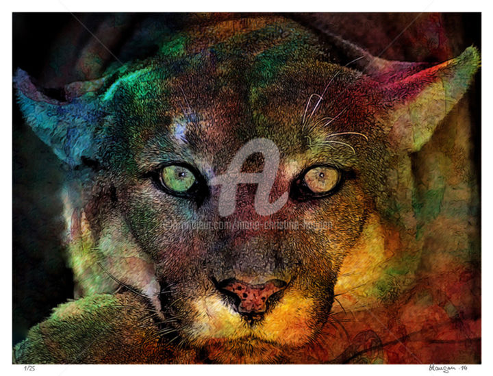 Artes digitais intitulada "Puma.jpg" por Marie-Christine Haugen, Obras de arte originais