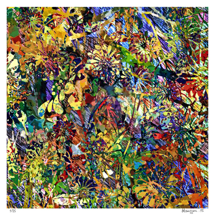 Digitale Kunst mit dem Titel "Fleurs des champs.j…" von Marie-Christine Haugen, Original-Kunstwerk