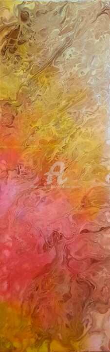 Painting titled "Acrylique fluide 8/…" by Marie-Christine Maudet, Original Artwork, Acrylic Mounted on Wood Stretcher frame