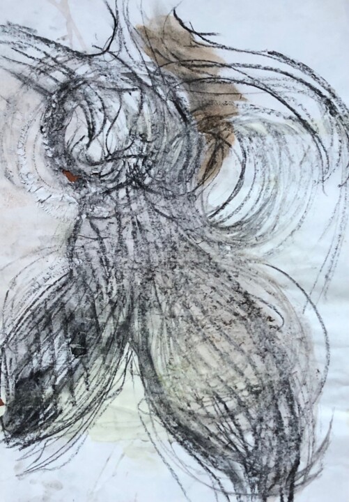 Desenho intitulada "The Ballet Dancer" por Marie-Claire Bagnato, Obras de arte originais, Carvão