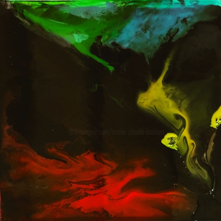 Peinture intitulée "L'améthyste" par Marie Claude Lambert, Œuvre d'art originale, Acrylique