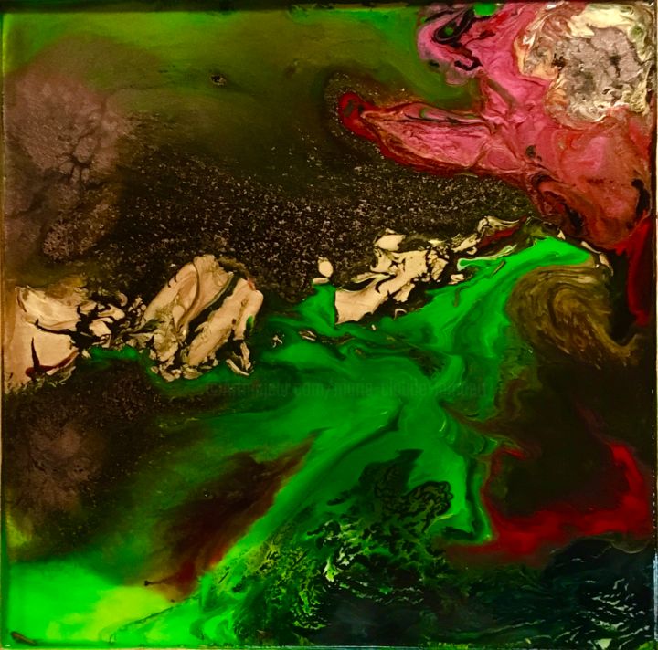 Peinture intitulée "Rose sauvage" par Marie Claude Lambert, Œuvre d'art originale, Acrylique