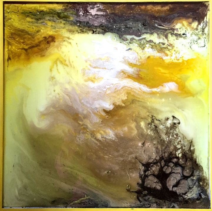 Картина под названием "Soleil de traîne" - Marie Claude Lambert, Подлинное произведение искусства, Акрил