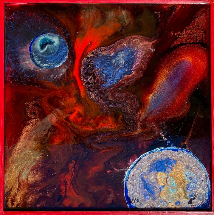 Peinture intitulée "Des bleuets dans de…" par Marie Claude Lambert, Œuvre d'art originale, Acrylique
