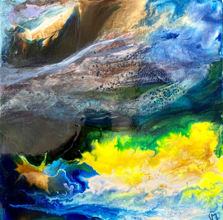 Картина под названием "Chaleur !" - Marie Claude Lambert, Подлинное произведение искусства, Витражная роспись