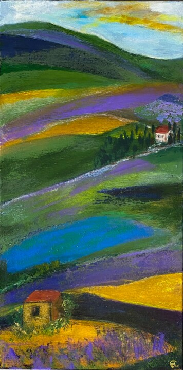 Painting titled "Couleurs de Provence" by Marie Claude Lambert, Original Artwork, Acrylic