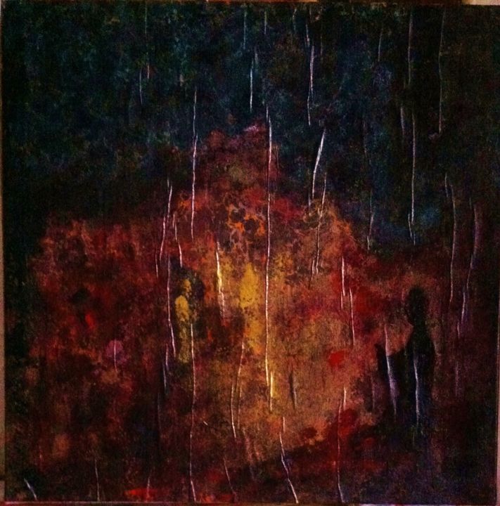 Painting titled "Minerai noir" by Marie Claude Lambert, Original Artwork, Acrylic