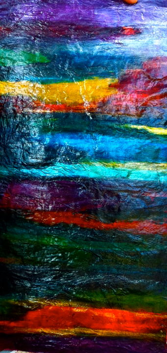 Peinture intitulée "La vie en couleurs" par Marie Claude Lambert, Œuvre d'art originale, Encre