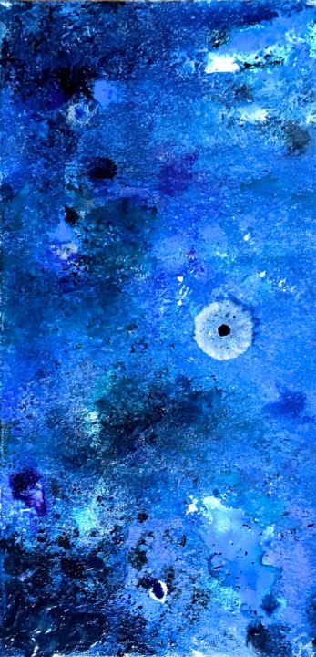 Painting titled "Du bleu au blues" by Marie Claude Lambert, Original Artwork, Acrylic