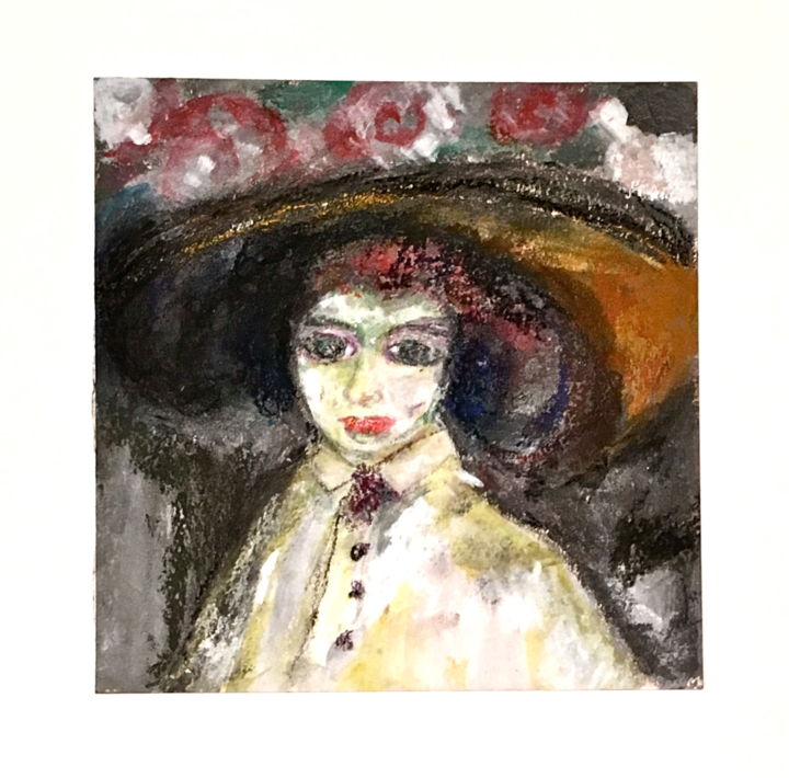 Peinture intitulée "La femme aux yeux t…" par Marie Claude Lambert, Œuvre d'art originale, Acrylique