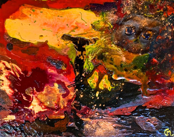 Peinture intitulée "Etres obscurs" par Marie Claude Lambert, Œuvre d'art originale, Acrylique