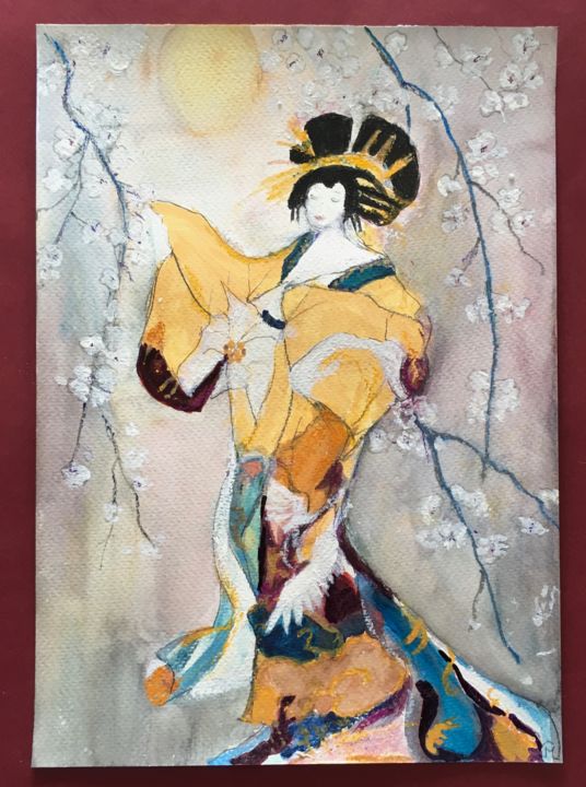 Painting titled "Ravissement" by Marie Claude Lambert, Original Artwork, Watercolor