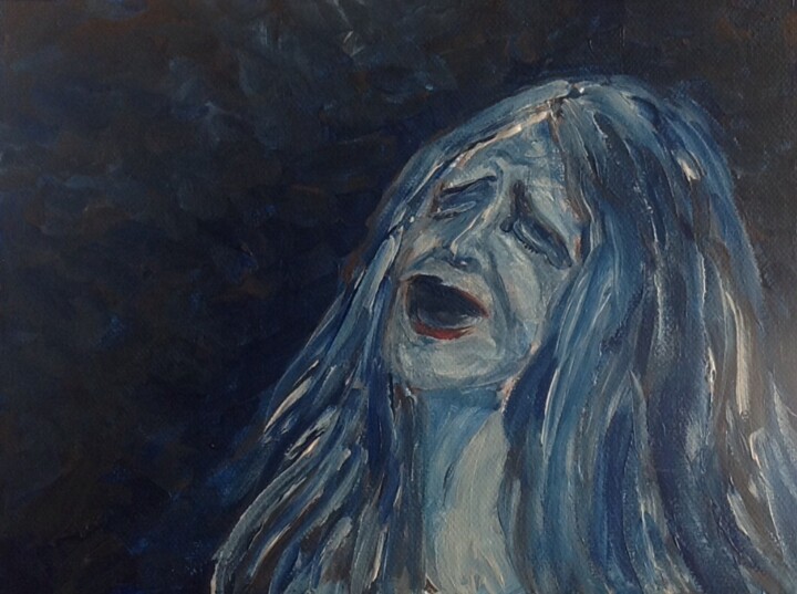 Painting titled "La douleur" by Marie Courcelle, Original Artwork