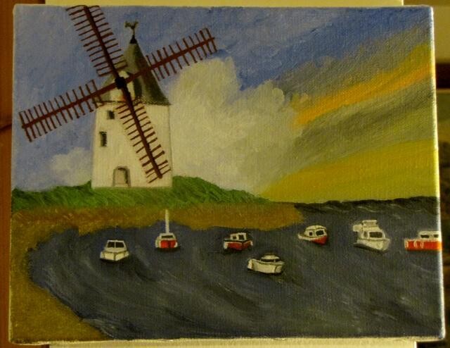 Painting titled "le moulin sur Jard" by Marie Dutilly, Original Artwork